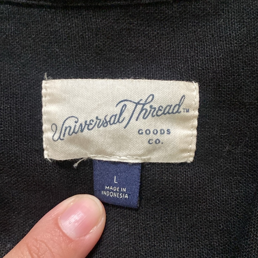 Womens Linen Universal Thread Top size Large Black - Picture 5 of 8